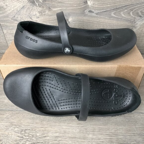 CROCS Women's Black Flats - Picture 1 of 13